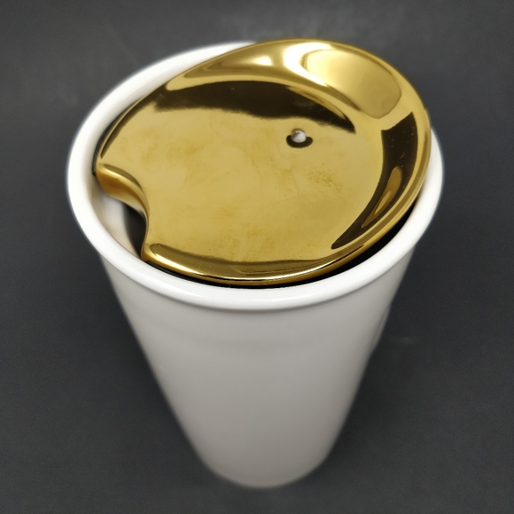 Starbucks 2015 Gold Zipper Tumbler Mug 10 Oz. - Picture 7 of 7